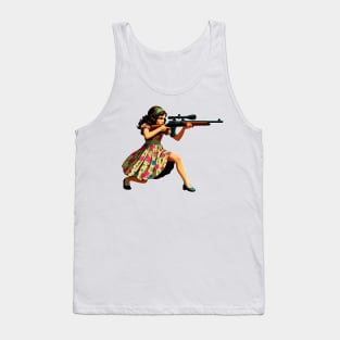 The Little Girl and a Toy Gun Tank Top